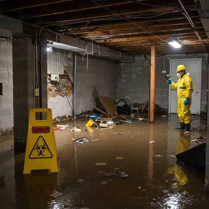 Flooded Basement Electrical Hazard in Vigo County, IN Property