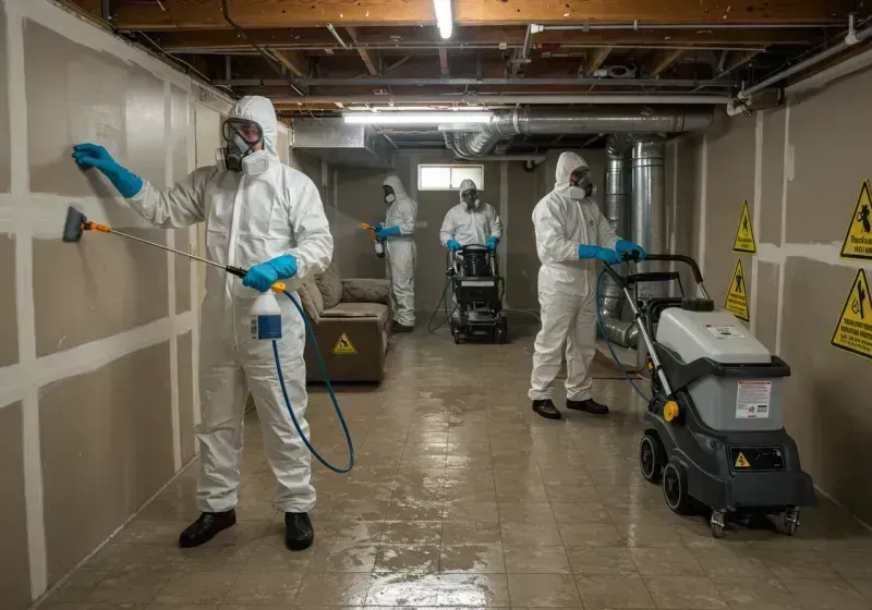 Basement Moisture Removal and Structural Drying process in Vigo County, IN